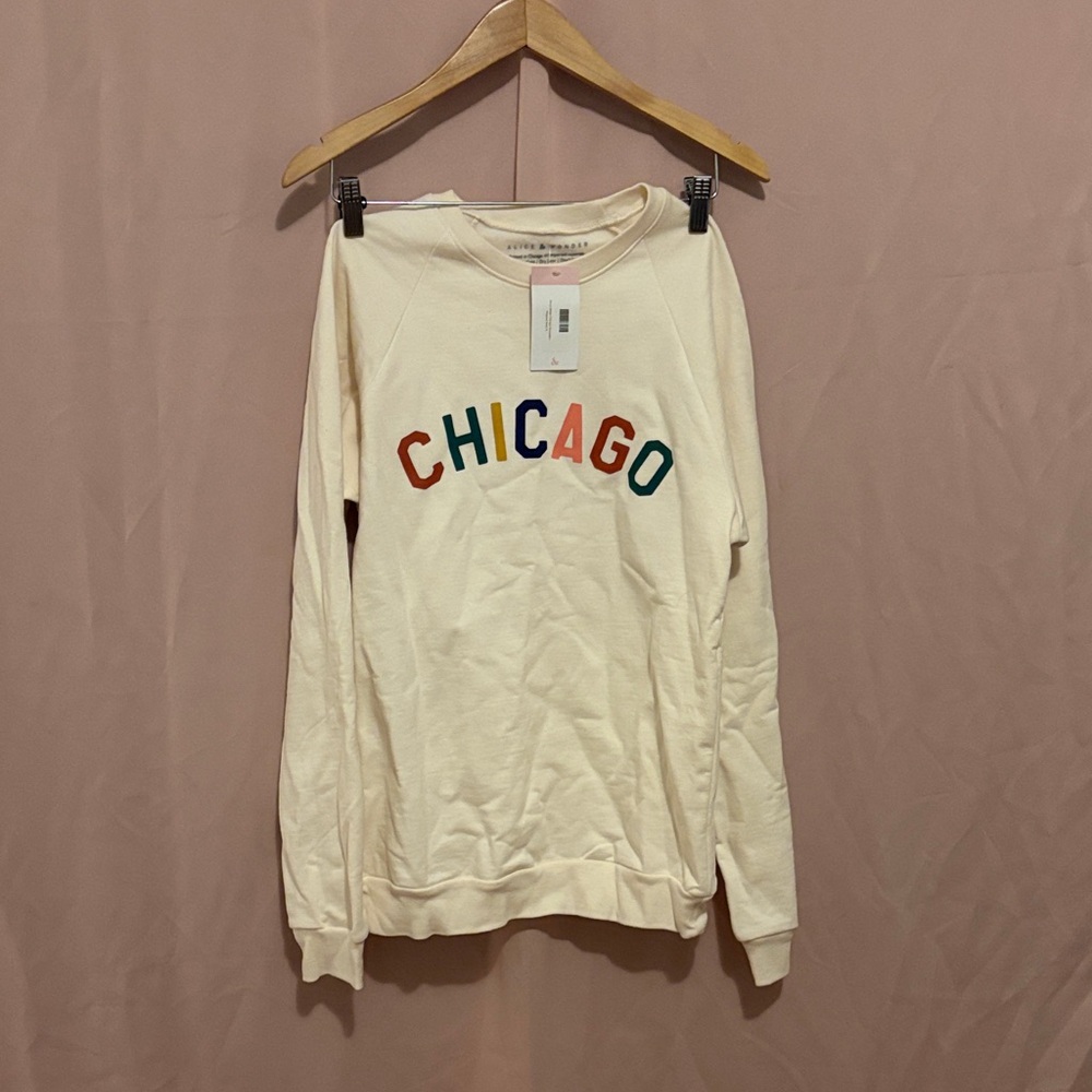Cream Graphic Crew Neck Sweater